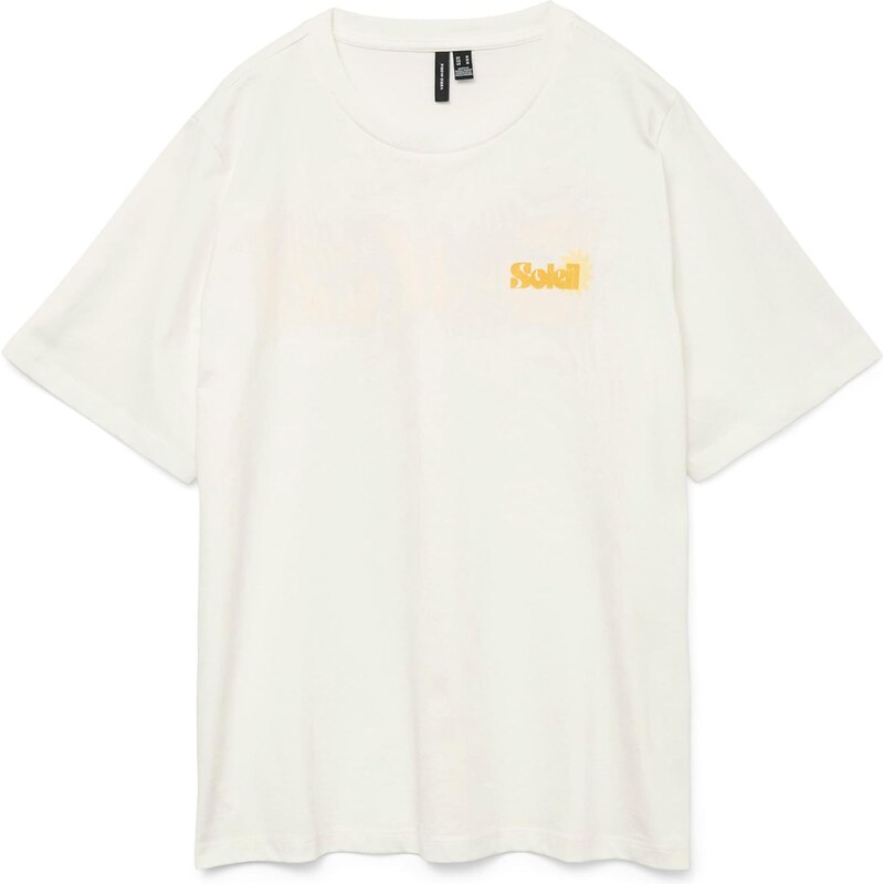 VERO MODA Tričko VMDORIS CATY sépiová / medová / bílá