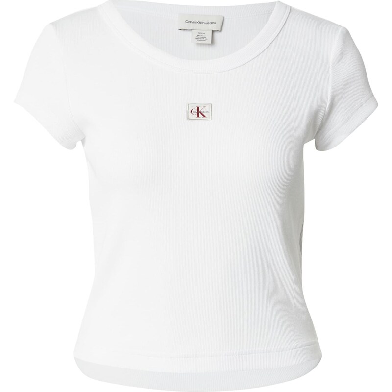 Calvin Klein Jeans Tričko Woven Label Baby červená / bílá