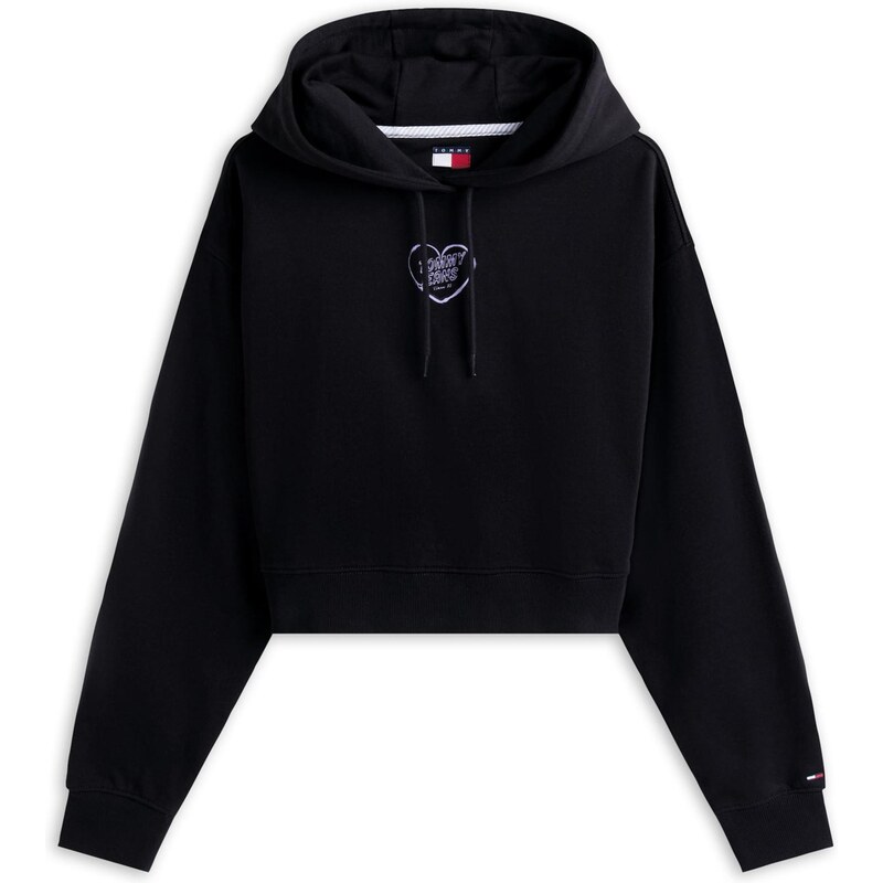 Tommy Jeans Mikina HEART světle fialová / černá