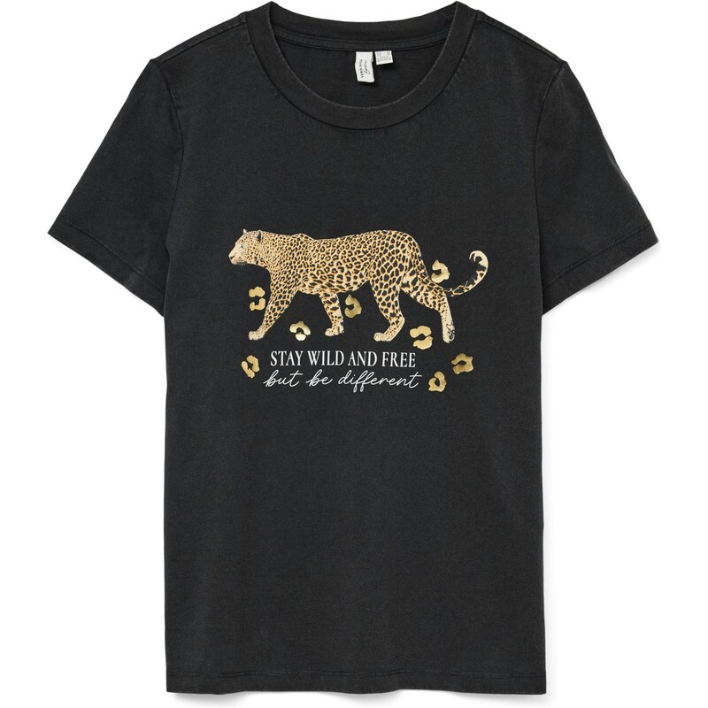 VERO MODA Tričko VMFEO sépiová / cappuccino / černá / bílá