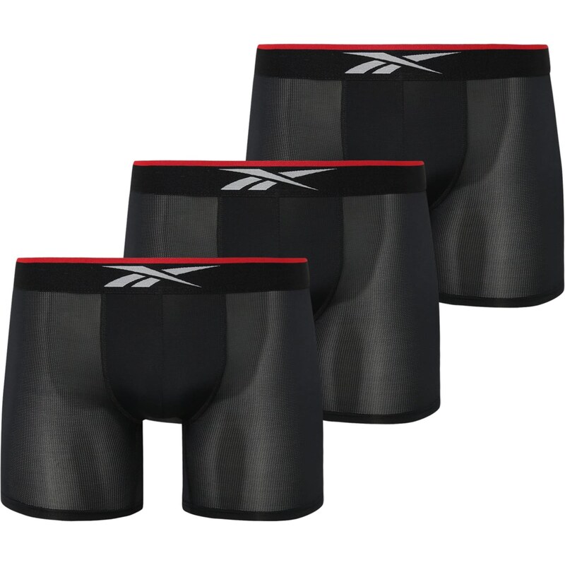Reebok Boxerky GLYNN světle šedá / červená / černá