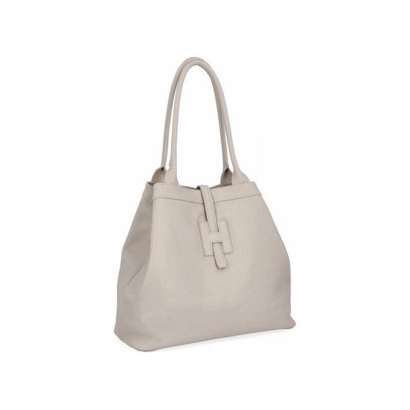 Kožené kabelka shopper bag Vittoria Gotti béžová 208S 106772315