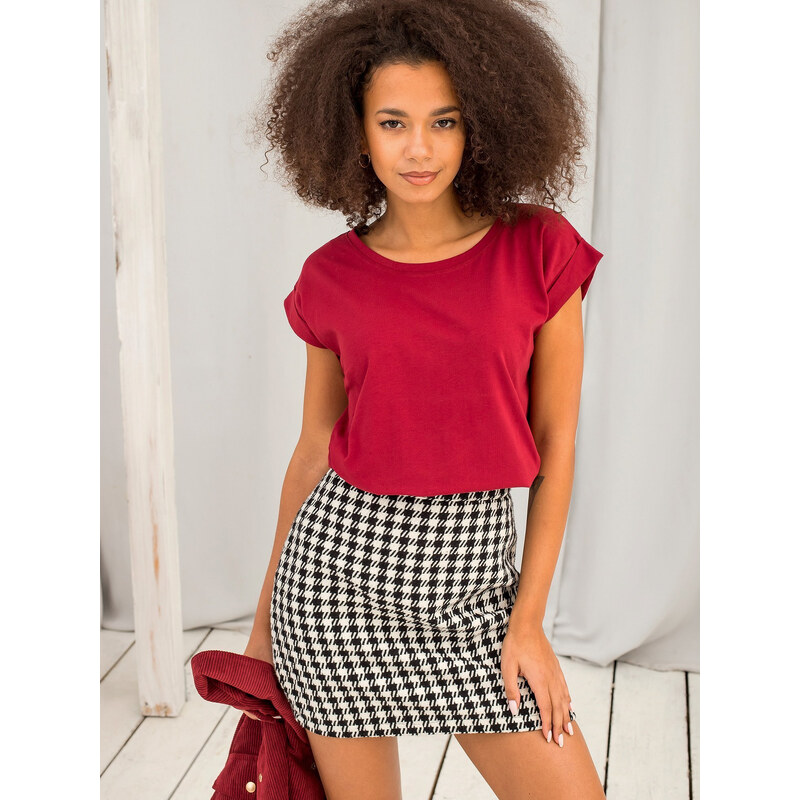 BASIC Dámské tmavě červené tričko RV-TS-4833.91P-burgundy