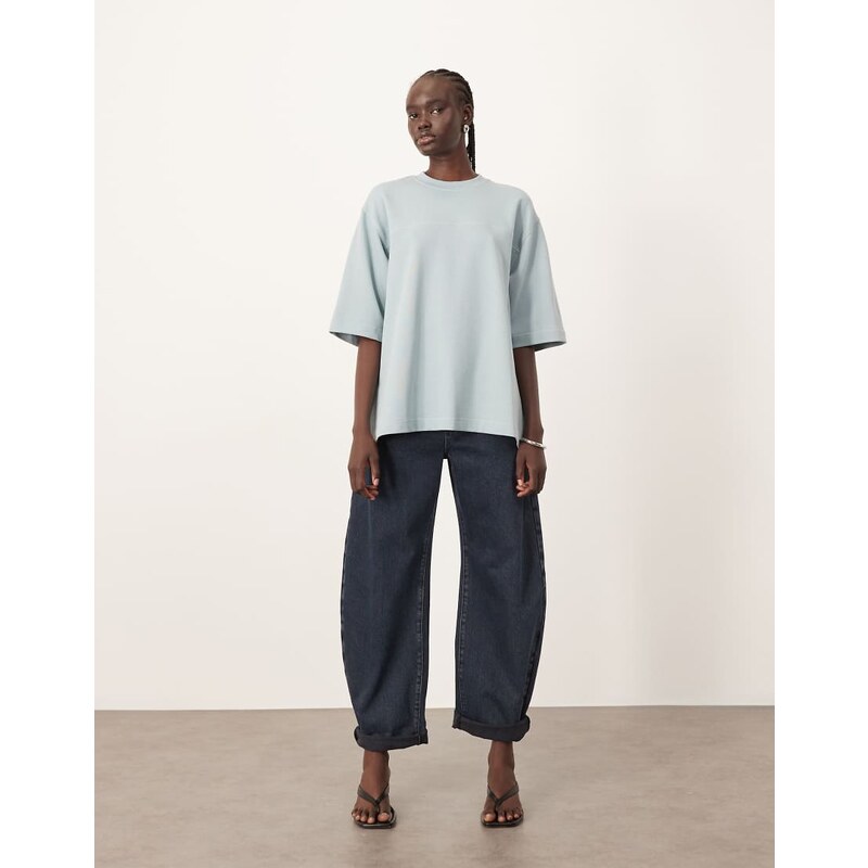 ARRANGE Tova tapered curved leg Jean with roll hem in blue black