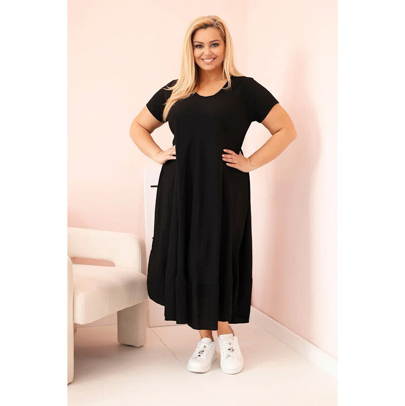 Fashionweek Dámské šaty plus size s krátkým rukávem a volánem z