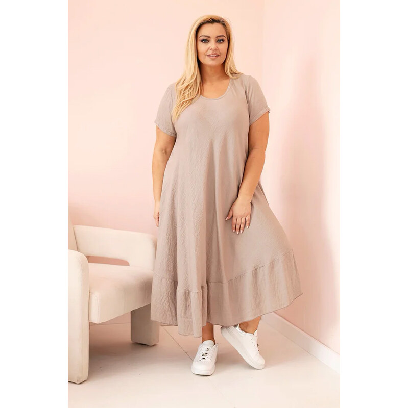 Fashionweek Dámské šaty plus size s krátkým rukávem a volánem z
