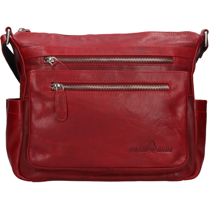 Dámská kožená crossbody kabelka Greenwood Appe - červená 106781053