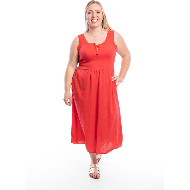 Italy fashion Letní šaty AMANDA Barva: Červená, Velikost: UNI: M-XL 106782223