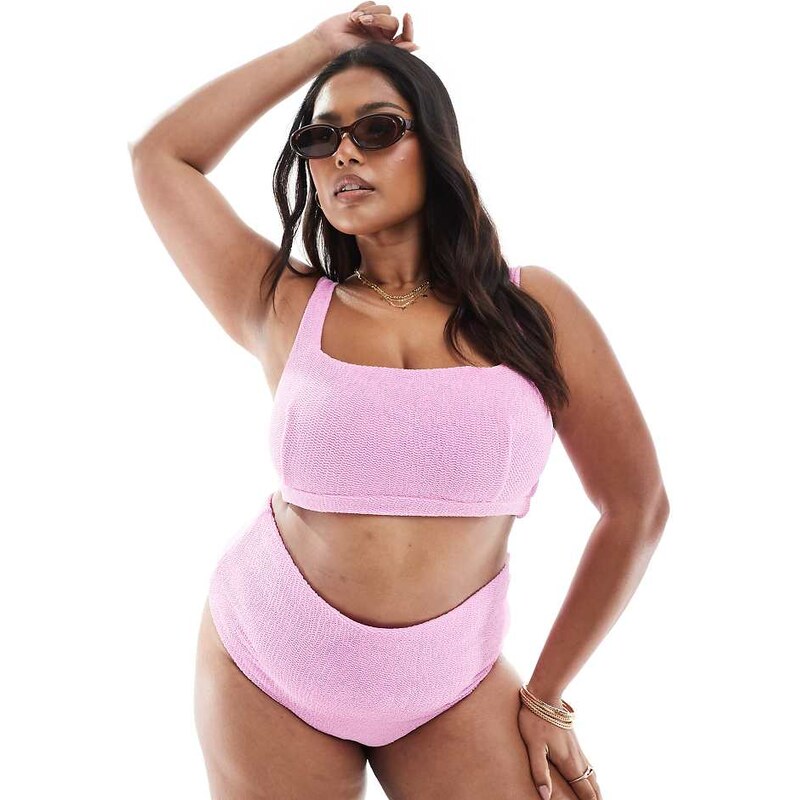 ASOS Curve ASOS DESIGN Curve charlene textured high leg high waist 106786684