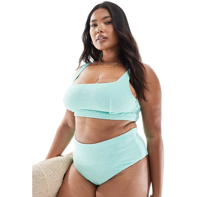 ASOS Curve ASOS DESIGN Curve charlene textured high leg high waist 109736337