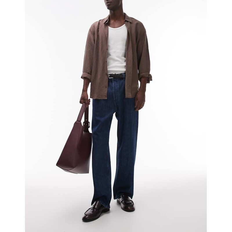 ARKET Mist low rise baggy wide leg jeans in rich rinse blue