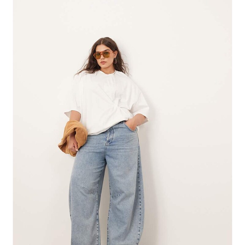 ARRANGE Curve Sydney denim barrel leg jean in 90s light wash