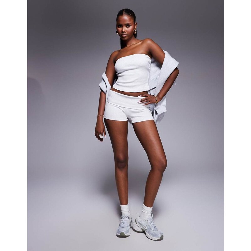 Princess Polly Baseline ribbed bandeau top co-ord in grey 106786736