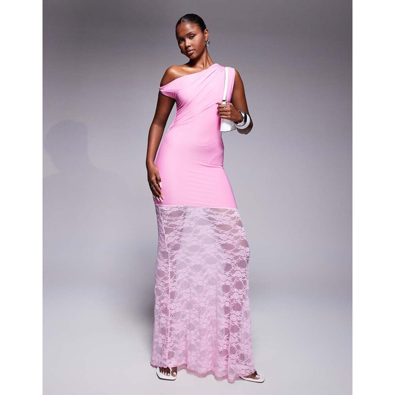 Kaiia exclusive double layered slinky twist off shoulder asymmetric 106788130