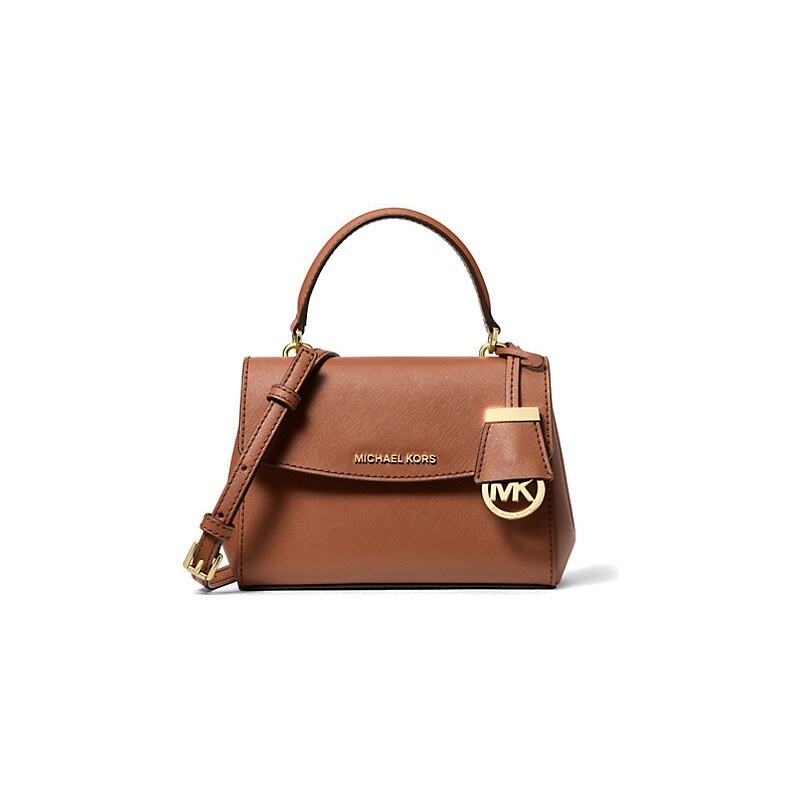 Michael Kors Ava xs kožená crossbody kabelka hnědá