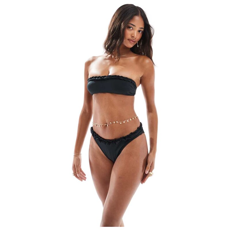 ASOS DESIGN Olivia high waist high leg sculpting bikini bottom