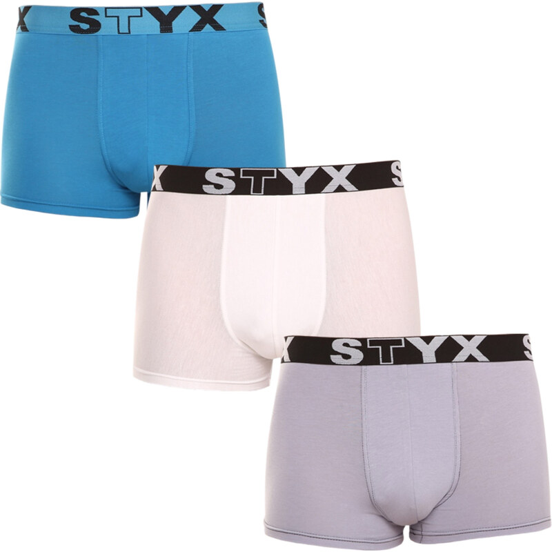 3PACK pánské boxerky Styx sportovní guma vícebarevné (G969106167