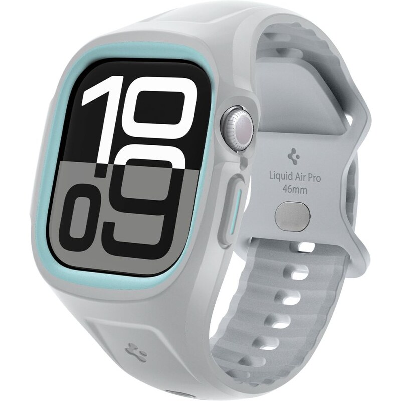 Řemínek s krytem pro Apple Watch 46mm - Spigen, Liquid Air Gray