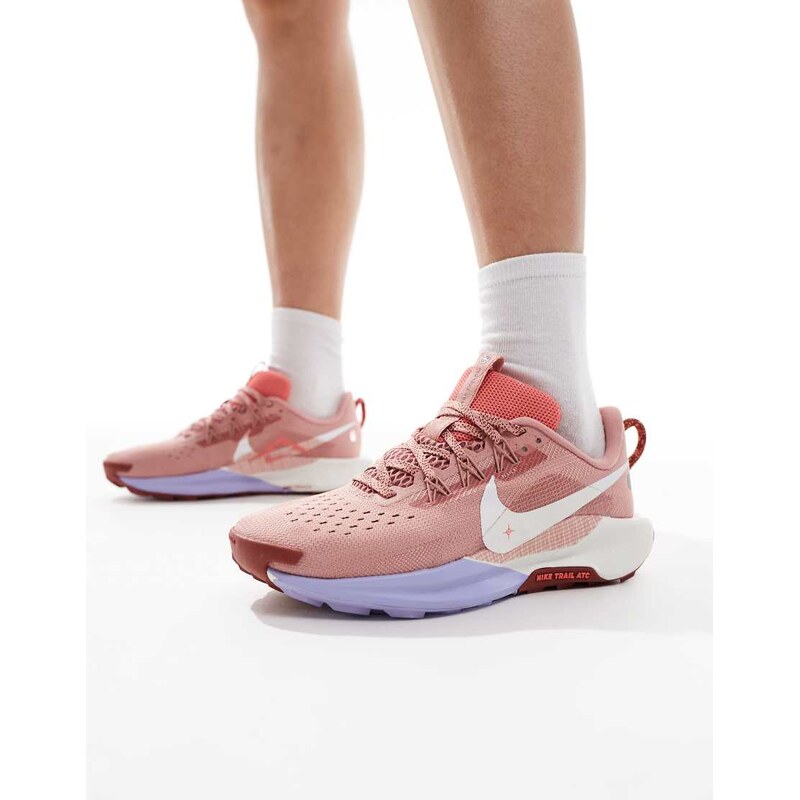 Nike Running React X Pegasus Trail 5 trainers in pink and white