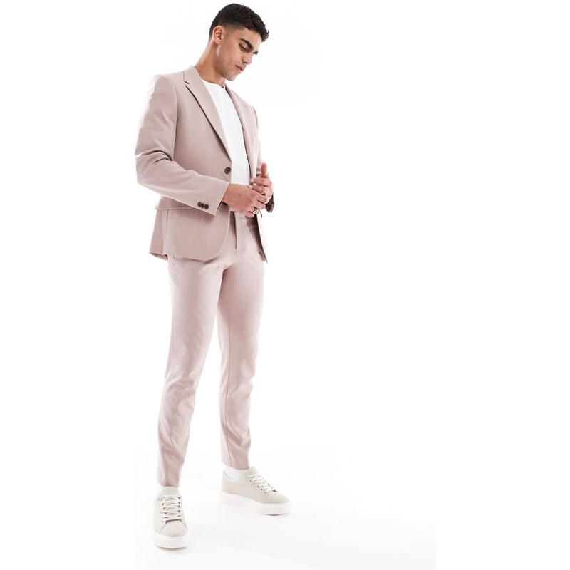 ASOS DESIGN four way stretch skinny suit trousers in light brown