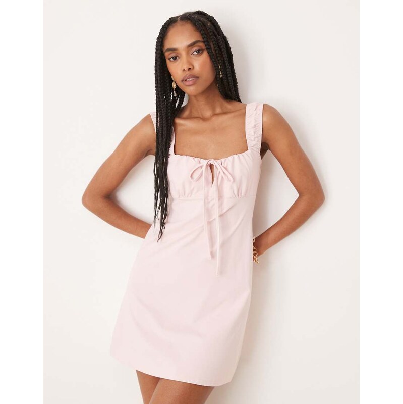 ASOS DESIGN ruched bust mini dress in pink