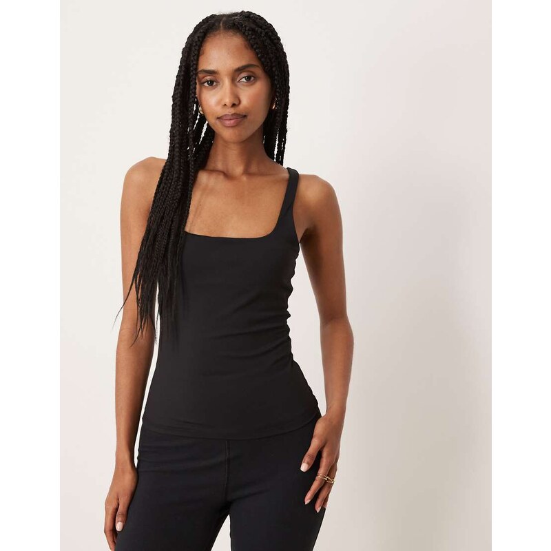 TALA DayFlex built-in support essential square neck vest in black - 113707728
