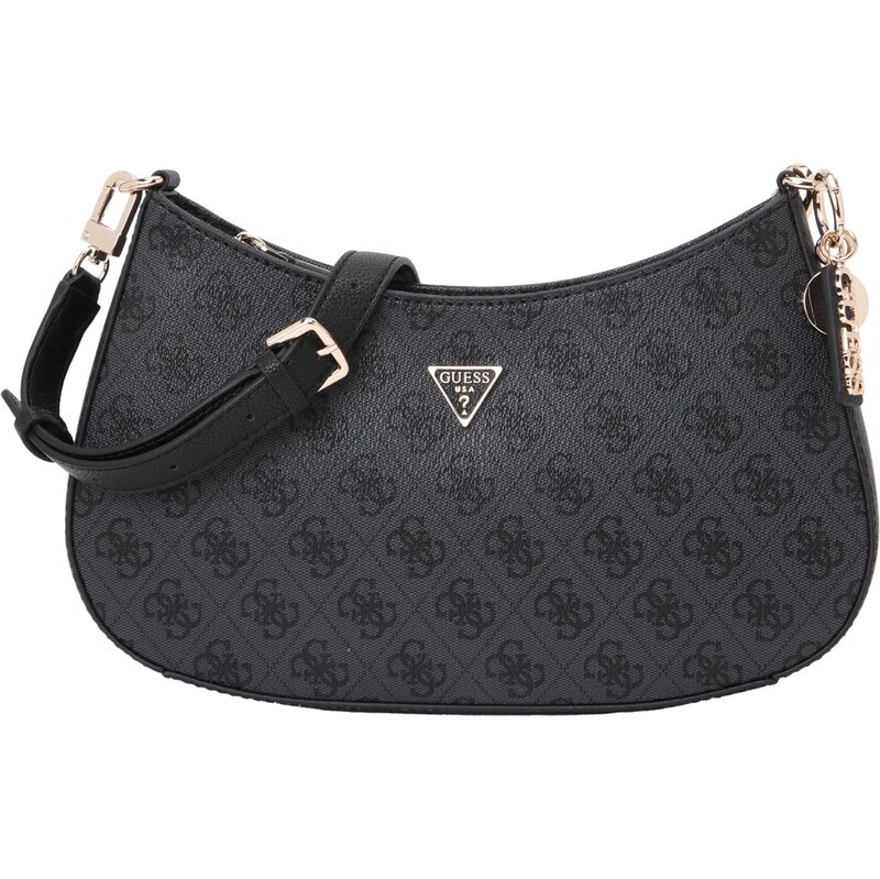 GUESS Kabelka NOELLE II TOP ZIP SHOULDER BAG antracitová / černá