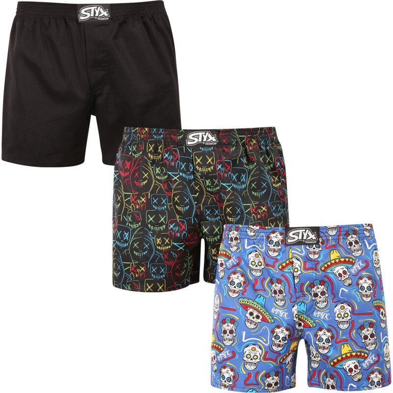 3PACK pánské trenky Styx premium art klasická guma (3AP09036)