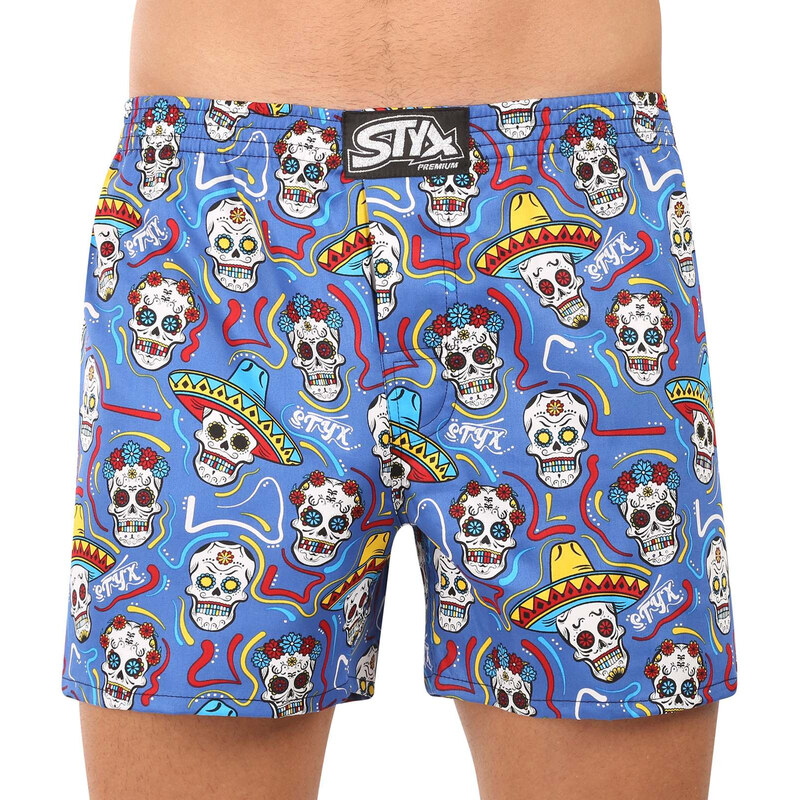 Pánské trenky Styx premium art klasická guma lebky (AP1856)