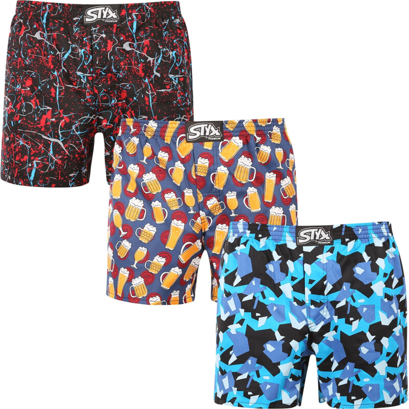3PACK pánské trenky Styx premium art klasická guma (3AP18458)