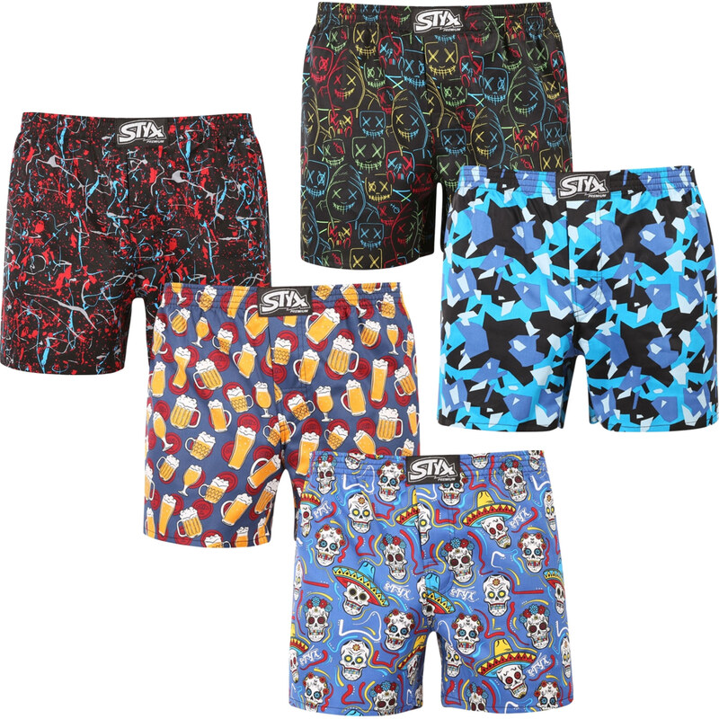 5PACK pánské trenky Styx premium art klasická guma (5AP1834568)