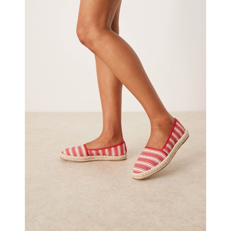 ASOS DESIGN Joey closed toe espadrilles in red stripe-Multi 115510849