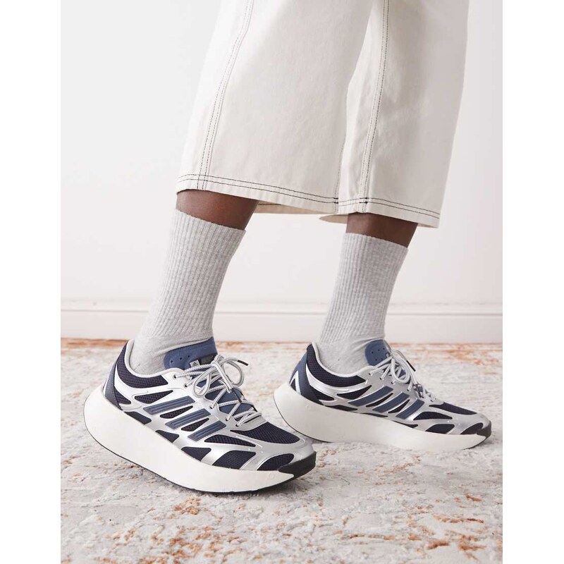 adidas Originals adidas Adizero Aruku trainers in silver and navy 115743797