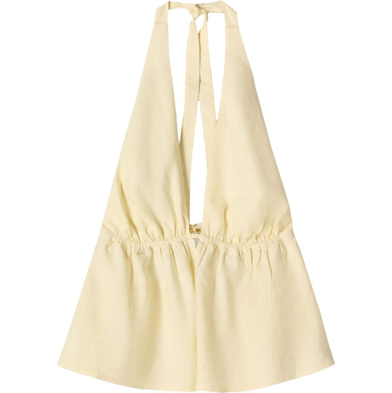 Bershka Top pastelově žlutá