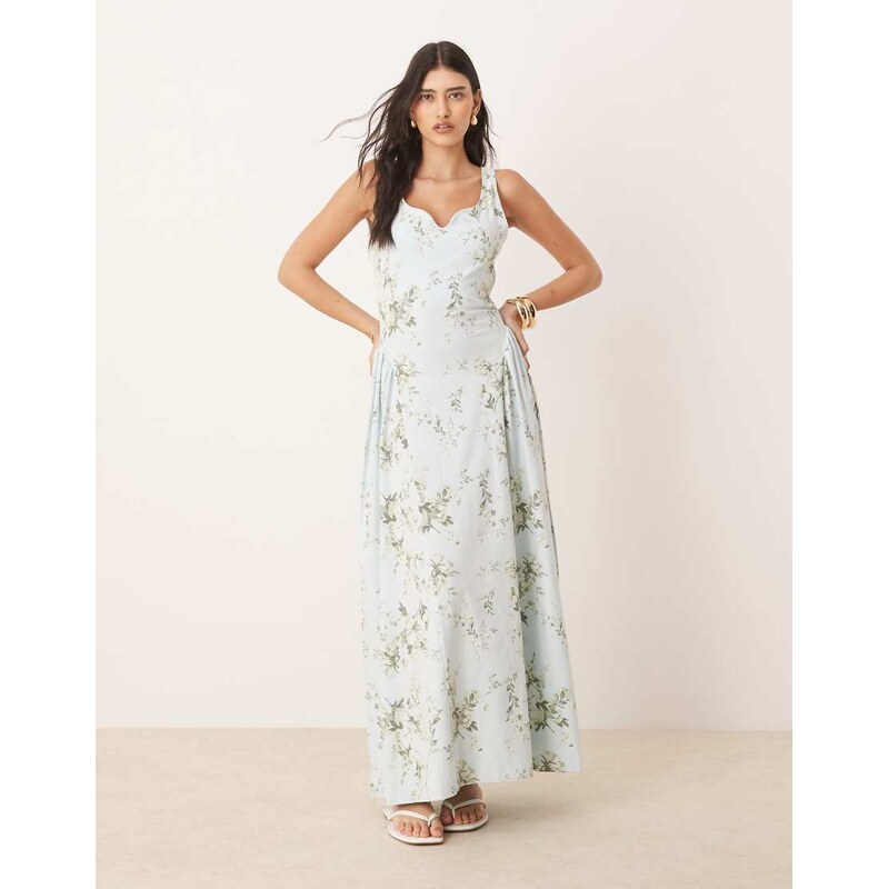 ASOS DESIGN summer maxi dress with full skirt in ditsy print