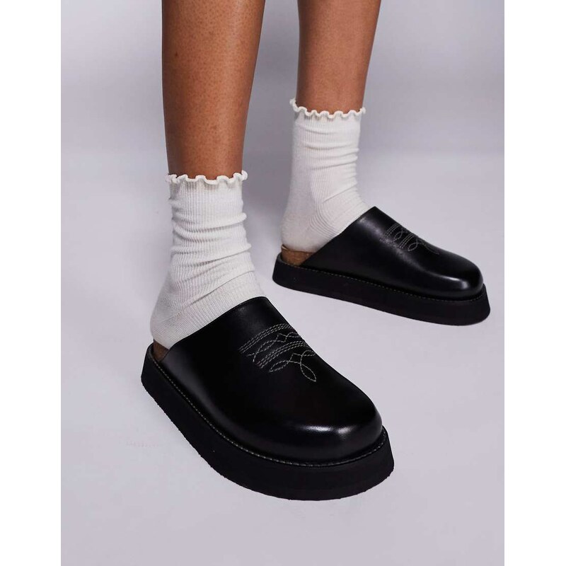 Walk London Madrid western mule In black leather 106837712