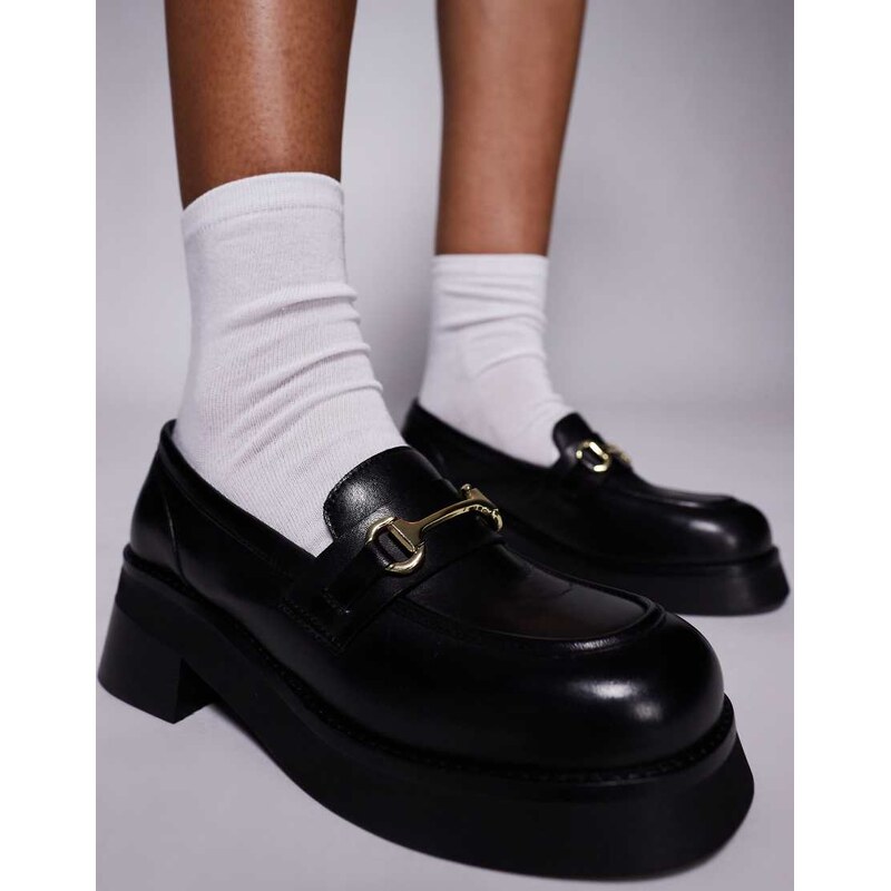 Walk London Cheryl trim loafer in black leather 106852652