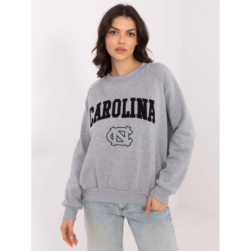 BASIC Tmavě šedá dámská oversize mikina bez kapuce -grey
