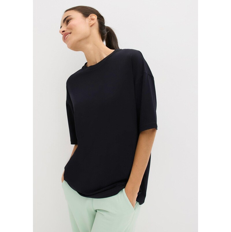 bonprix Oversize sportovní triko s bavlnou, rychleschnoucí černá Žena 115742244