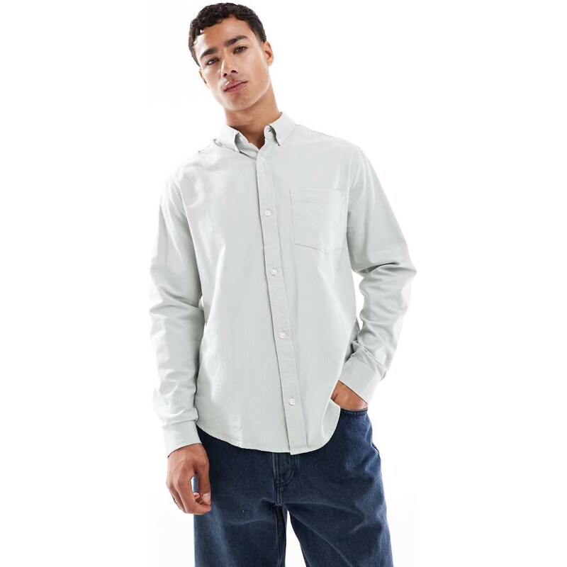 ASOS DESIGN oxford regular shirt in sage green