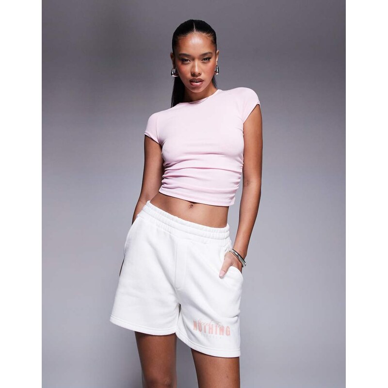 Good For Nothing butterfly logo shorts in off white 106842780