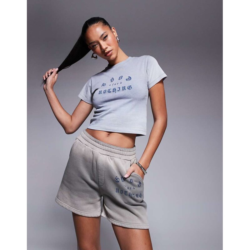 Good For Nothing sweat logo shorts in grey 113260777