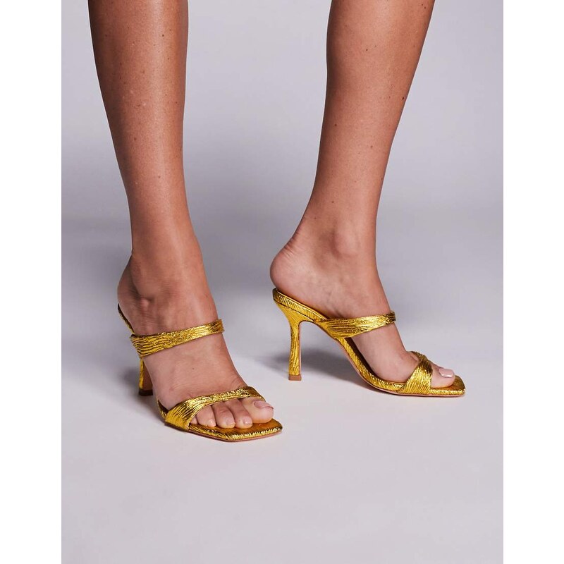 Azalea Wang Beal strappy mule in yellow 106842520