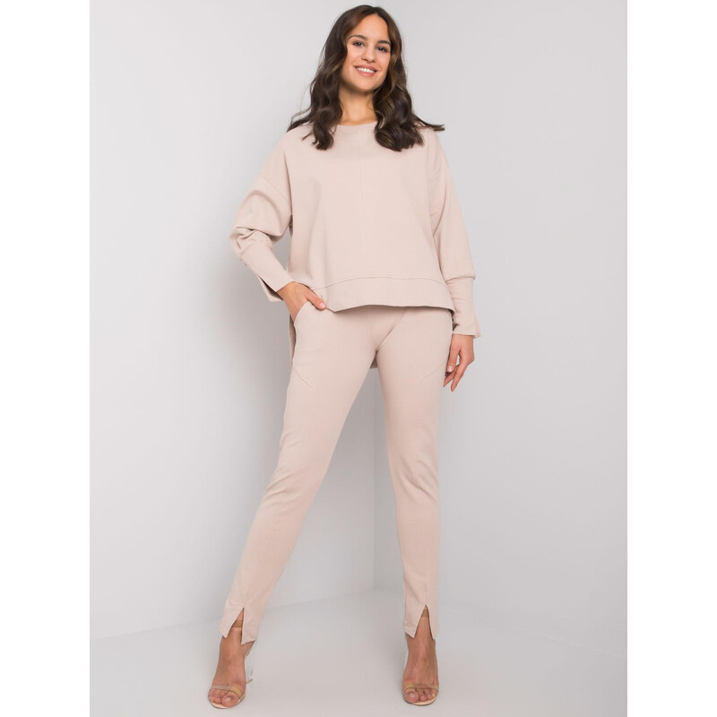 RUE PARIS Béžová dámská tepláková souprava -beige 84024004