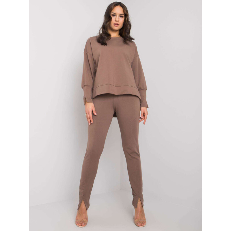 RUE PARIS Hnědá dámská tepláková souprava -brown 84024010
