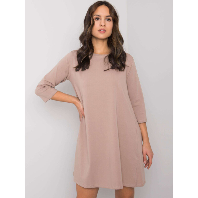 RUE PARIS Béžové mini šaty Jamelia s krajkou na zádech -beige Béžová 84024016