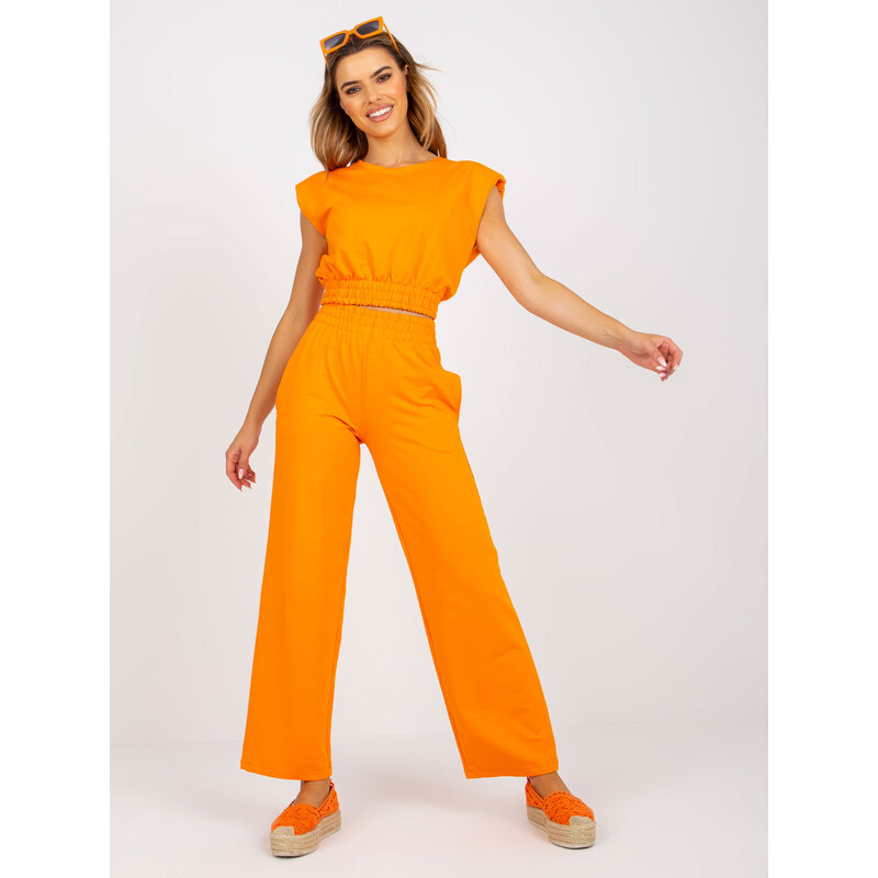 RUE PARIS Oranžový teplákový komplet -orange Oranžová 71847790