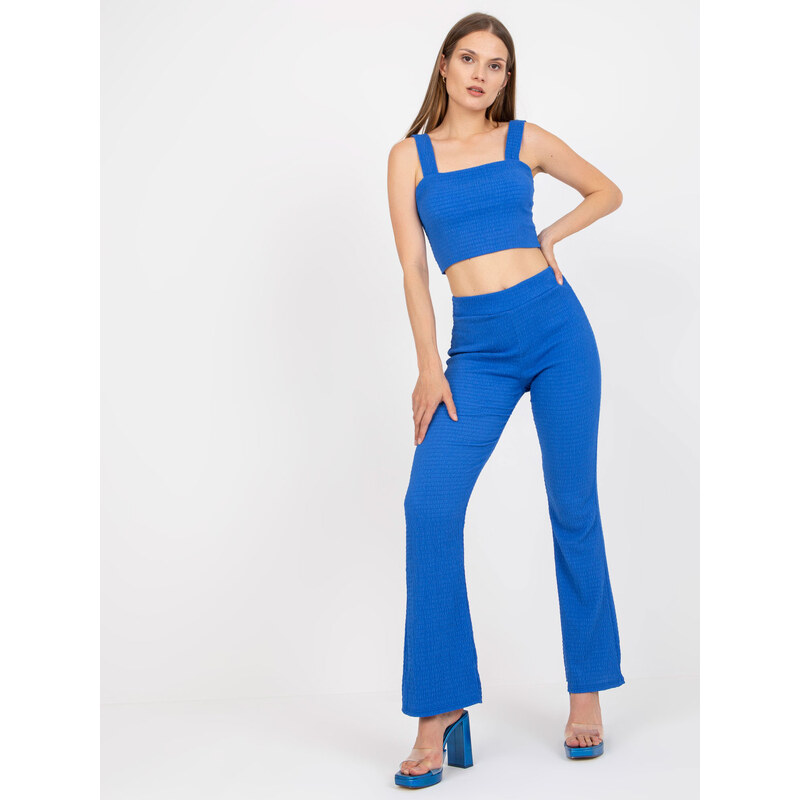 ITALY MODA Modrý komplet kalhot a topu -blue Modrá 85875458