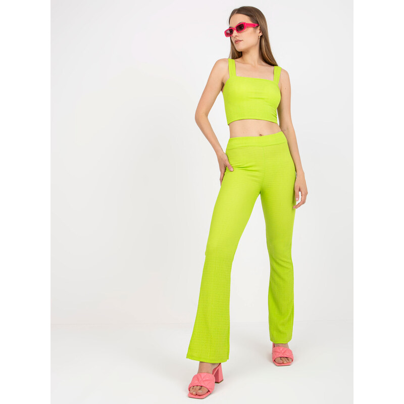 ITALY MODA Limetkový komplet kalhot a topu --lime Limetková 85875468