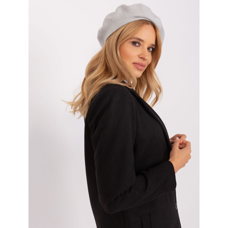 ITALY MODA Světle šedý stylový baret --light grey Šedá 86242586